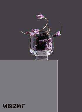 花小祇 现代轻奢紫色浪漫花艺妖魅 样板间民宿酒店洽谈桌面小花器