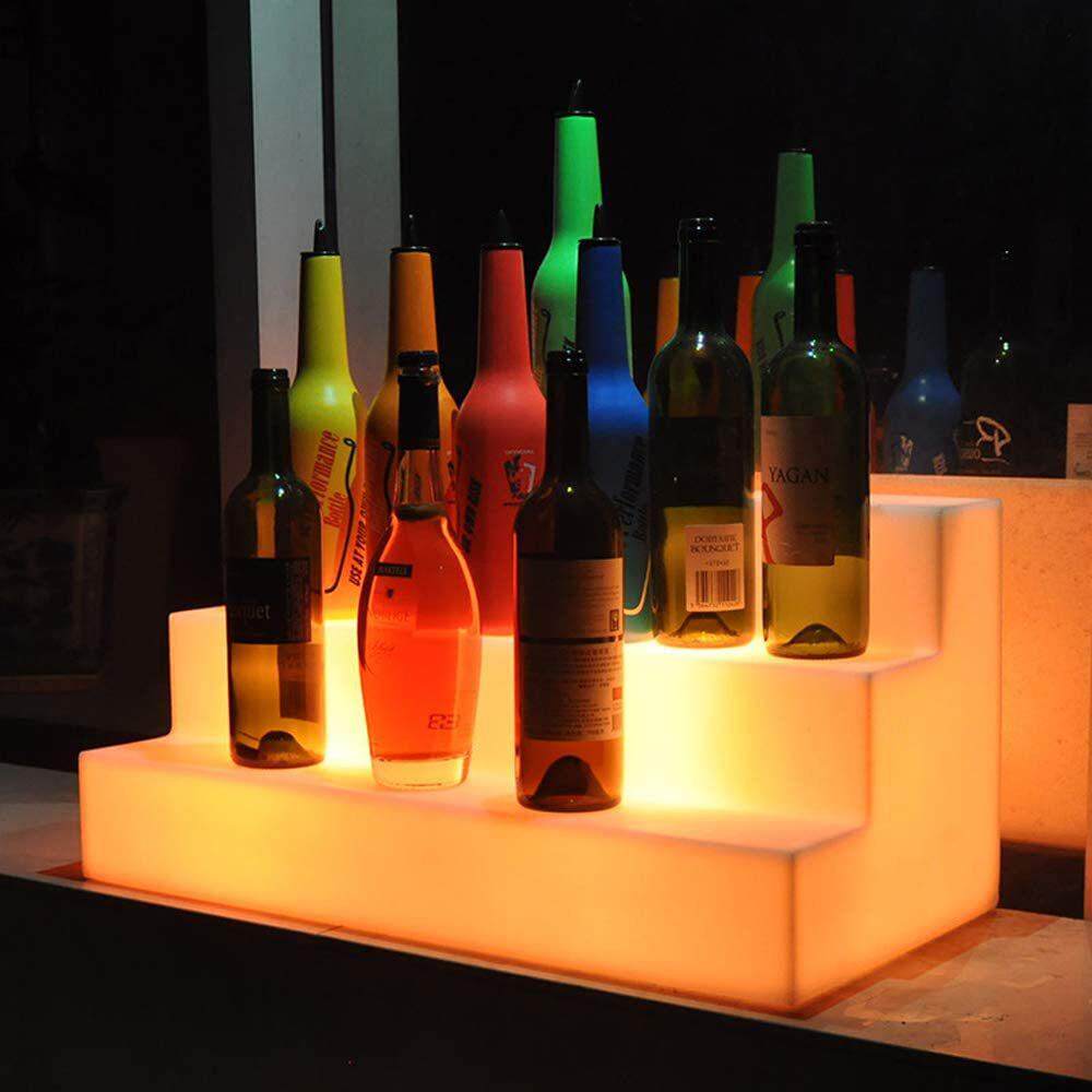 LED遥控发光可调色展示酒水架展示架三层酒水陈列架