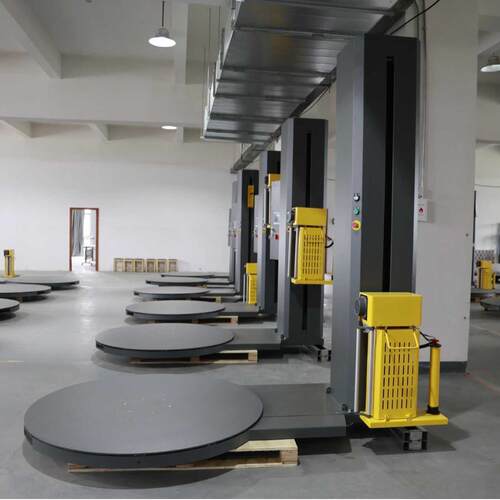 全自动托盘缠绕机厂家缠绕膜机立式托盘绕缠膜打包机智能升降裹