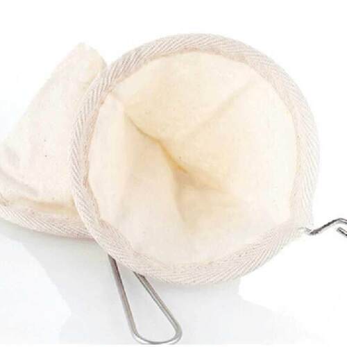 Reusable Coffee Filter Bag Stainless Steel Handle Flannel