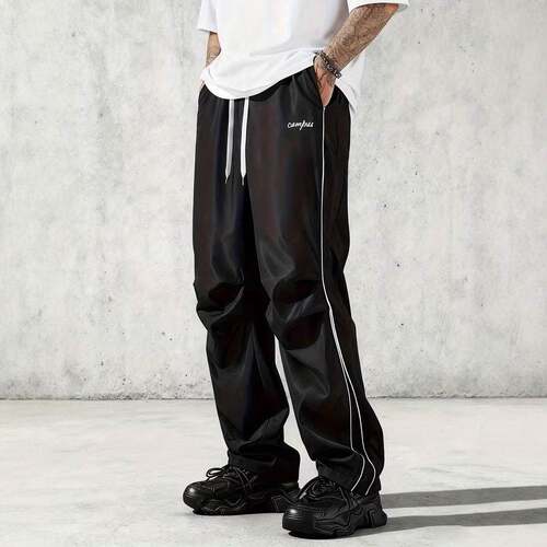 Men's Loose Fit Flip-Top Pocket Drawstring Work Pants