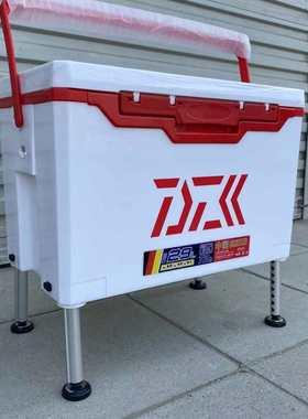 29升钓箱酷灰色 钓鱼黑坑硬体装鱼箱子 高坐姿52X30X40无升降渔桶