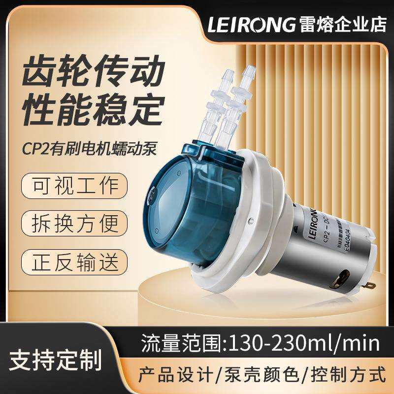 微小型有刷蠕动泵CP2实验室齿轮循环恒流自抽吸水泵头24V12V