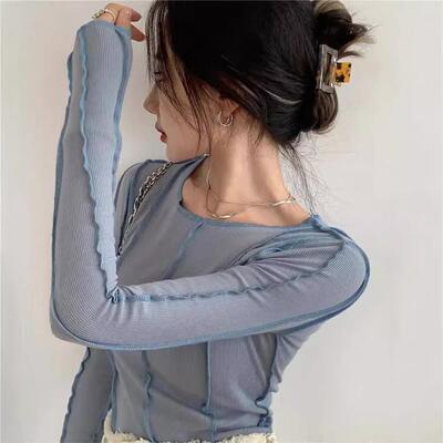 Hani women's open line base T-shirt looks slim with long