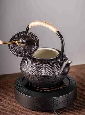 铸铁壶茶壶煮茶F769T76J器用室内陶烧水喝茶泡茶茶壶电炉围炉罐家