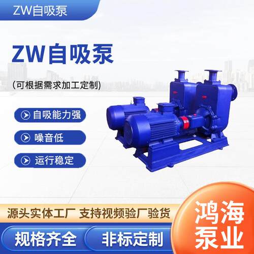 ZW自吸泵自吸无堵塞卧式分体排污泵防爆电机化工污水用离心排污泵