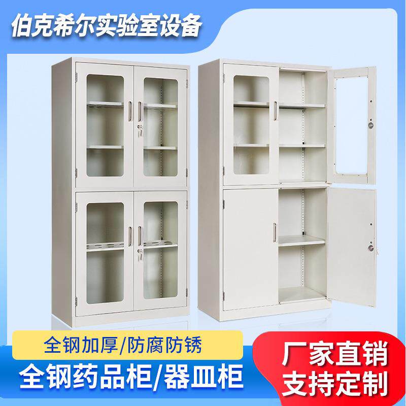 实验室药品柜双锁全钢器皿柜化学试剂样品存储柜耐酸碱全钢药品柜