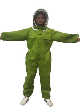 全身连体防蜂服加厚支架棉连体防蜂服折叠帽防蜂服马蜂服