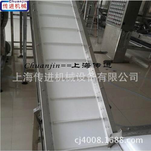 上海食品提升机，爬坡挡板提升机，厂家CAD出图果皮输送机