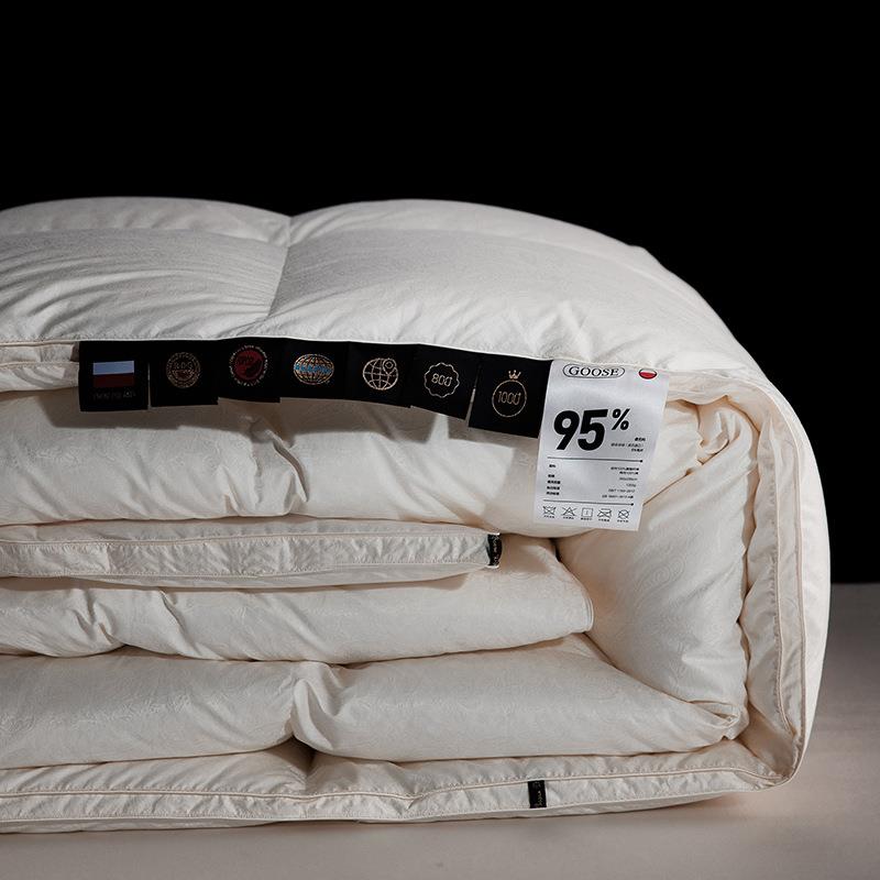 波兰口95PVG白被鹅绒冬季加进厚高蓬绒松保暖静音羽被芯双A类防钻