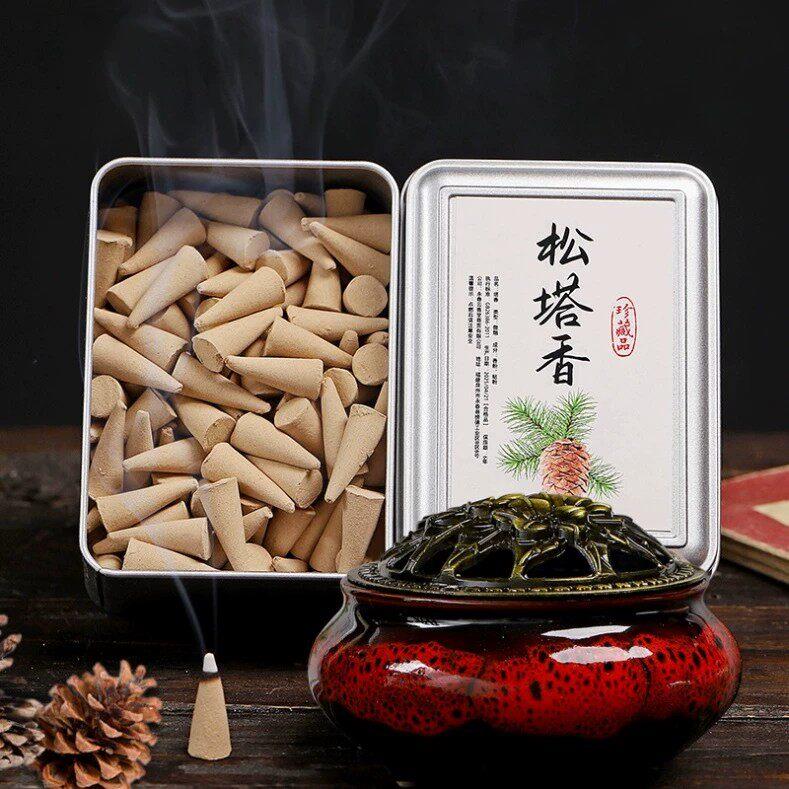 塔香铁盒装松塔香经典中式香薰柏子香净化空气厕所除臭宁心神锥香