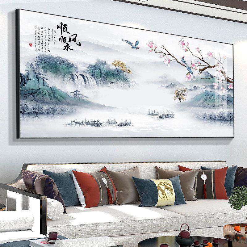 家和万事兴轻奢挂画 画2025新款风景客厅中堂壁画 画沙发背景墙山