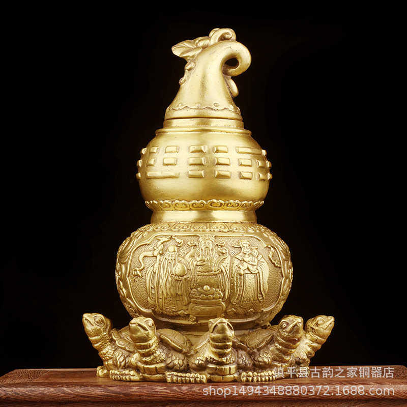铜葫芦摆件纯铜开口天医葫芦九龟葫芦客厅家居办公室桌面装饰摆设,特色手工艺,其他特色工艺品,淘宝优惠券,粉丝福利购,淘宝优惠卷