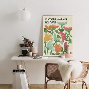 北欧现代flower客厅装 饰画复古花卉民宿样板间挂画卧室壁画A128