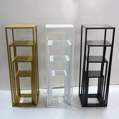 。热销新款婚庆几何路具FAC引T台铁艺窗婚甜礼道立体方形品台橱摆