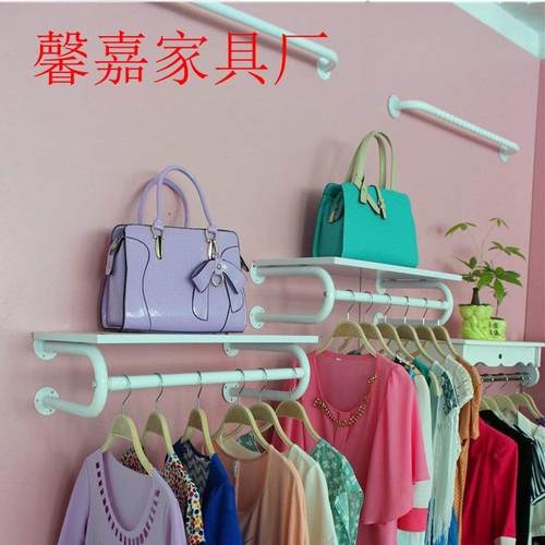 上墙衣架展示架服装店货架正侧挂衣架上墙衣服架童装多功能