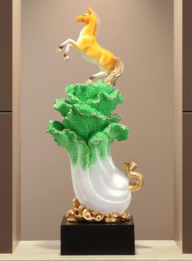 进ltao8768门关屏风玄一鹿升摆件白菜客厅壁龛办公室大竖高装饰高