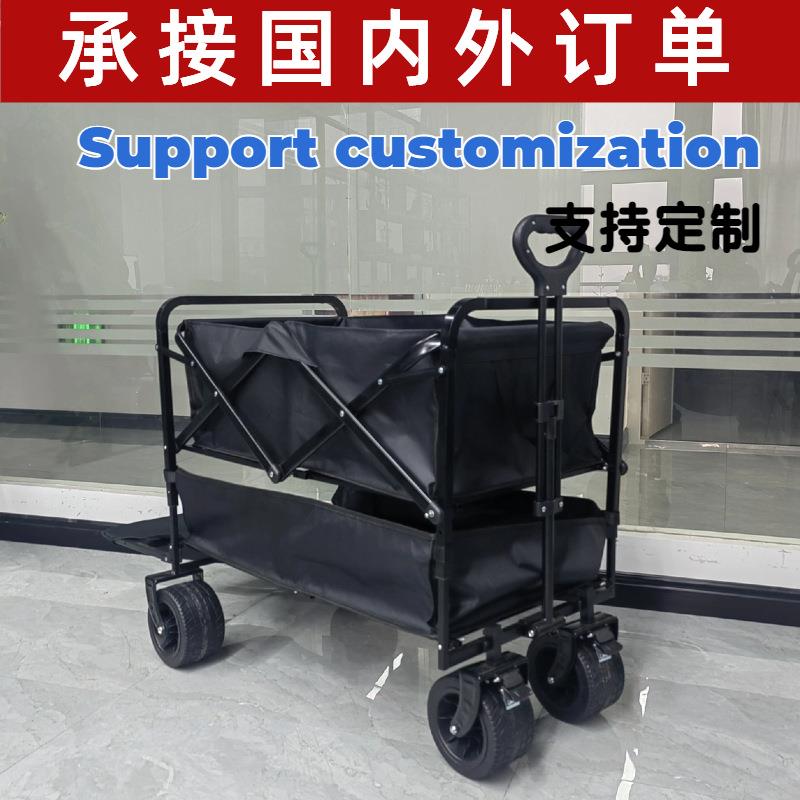 露营车营地推车户外多功能推车可折叠小推车野餐大容量双层手拉车