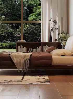 FMP小象耳朵悬浮床床雪主尼尔布床卧轻艺复中奢古风实木软包床双