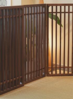 白驹格物北美黑胡桃木新中式禅意屏风茶空间隔断实木围栏