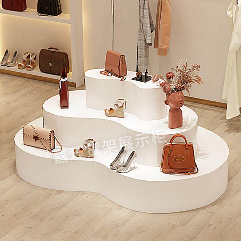 中岛流水台展示台精品鞋包饰品服装店展示柜鞋店中岛台花店展示柜