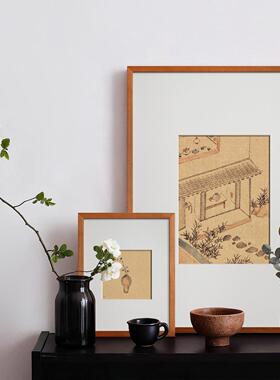 樱桃裱画框空框diy定制装裱实木国画拼图相框大木框照片打印字画