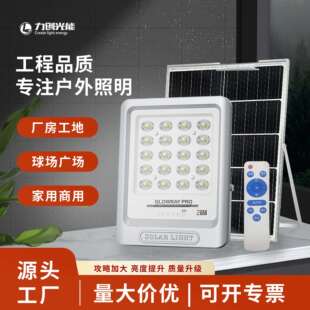 太阳能灯大门口农村超亮投光灯户外遥控防水泛光灯壁灯LED亚明照
