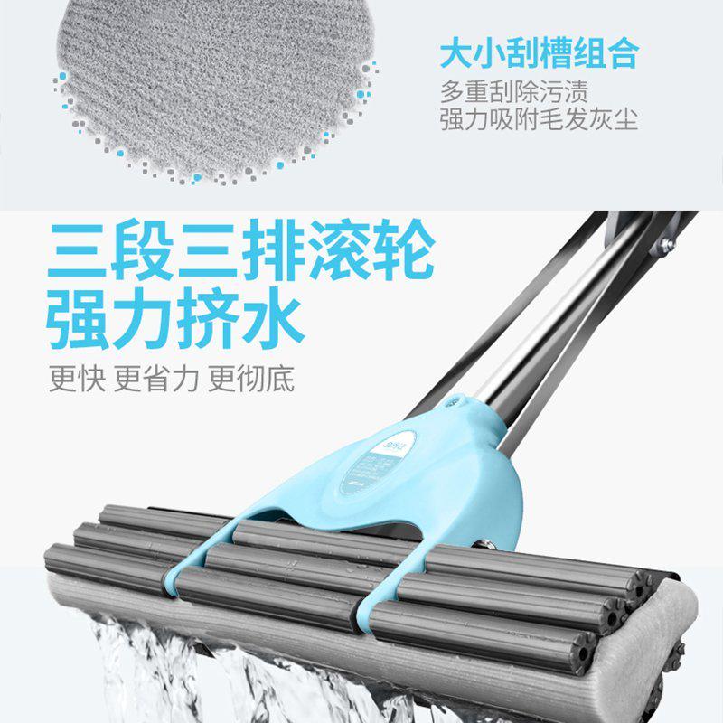 海绵拖把家用可伸缩免手洗吸水拖把懒人旋转式胶板拖地