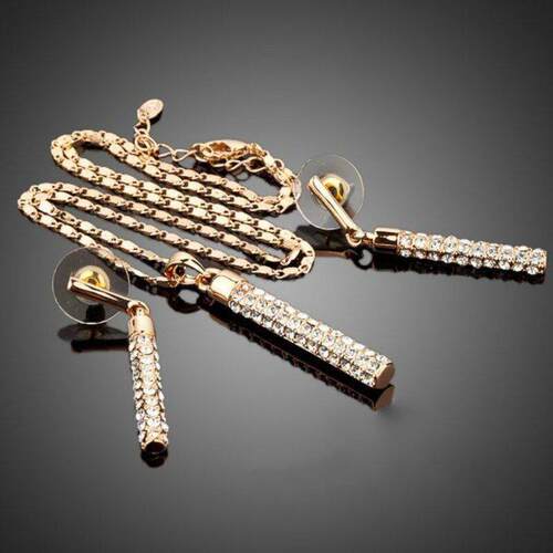 Luxury Fashion Jewelry Set for Women Sparkly Rhinestone Crys