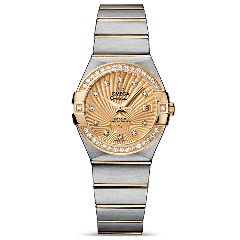 [9.8新]欧米茄星座18k黄金/精钢自动机械腕表123.25.27.20.58.001