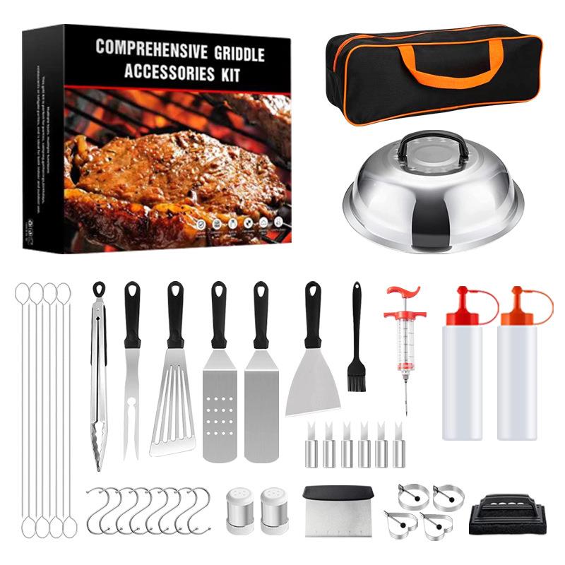 现货不锈钢户外烧烤工具套装烧烤铲料理铲板烧锅铲子BBQ组合烤具
