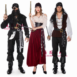 万圣节化装舞会cosplay加勒比女海盗服 海盗服装成人杰克船长服饰