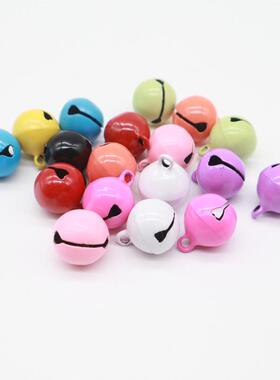 14mm铁糖果色烤漆小铃铛钥匙扣公仔配件宠物项圈挂件圣诞金属铃铛
