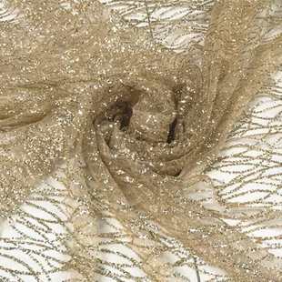 香槟色金色银灰色条纹水波浪网纱烫金亮片布料礼服婚庆亮片面料