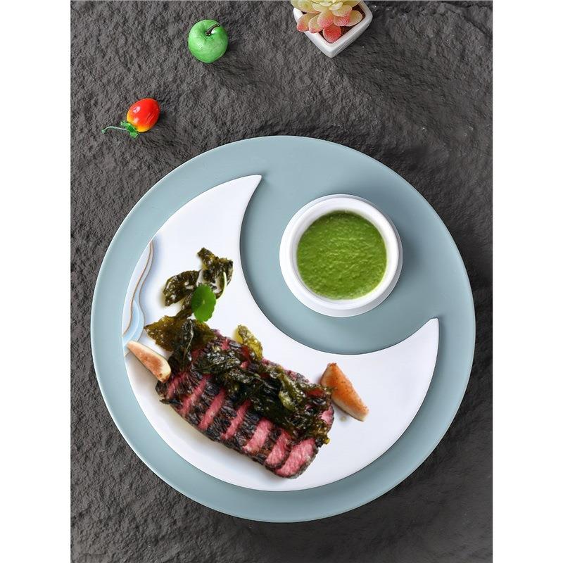 密胺酒店餐具意境菜盘餐盘圆形盘子商用饭店塑料平底冷菜摆盘套装