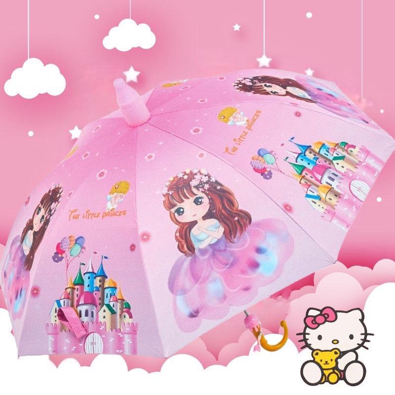 黑胶防晒儿童双层晴雨伞男女学生幼儿园卡通半自动防水套公主雨伞