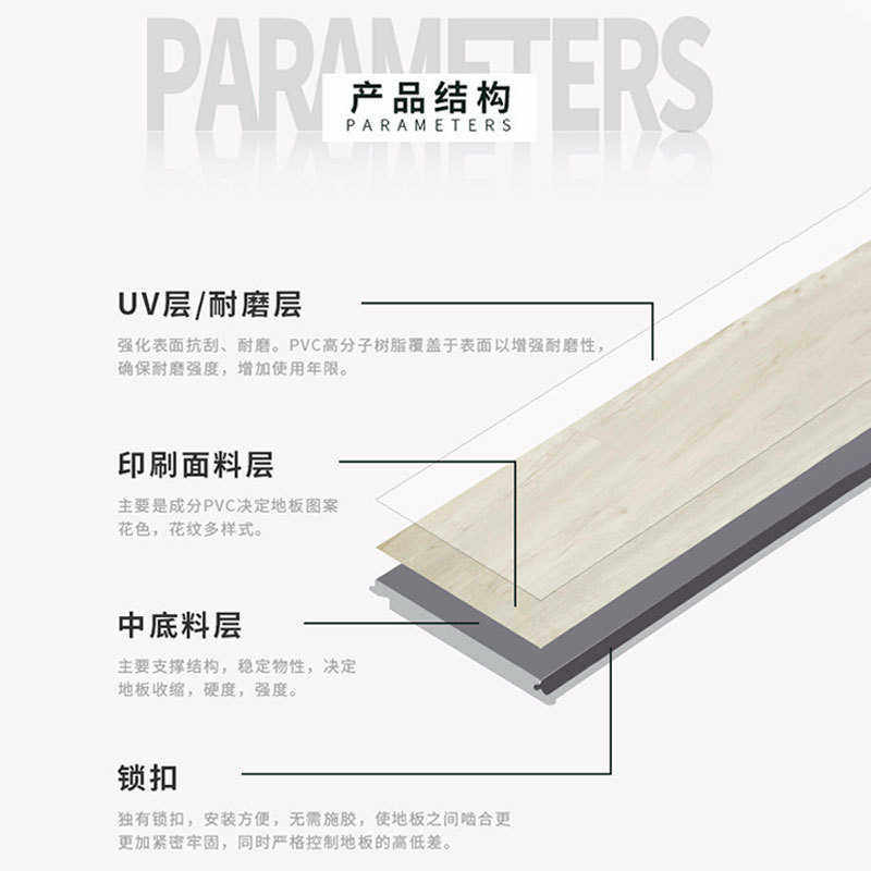 spc石塑锁扣地板6mm家用静音垫地板木纹塑胶spc自贴加厚耐磨地板,家装主材,SPC地板,淘宝优惠券,粉丝福利购,淘宝优惠卷