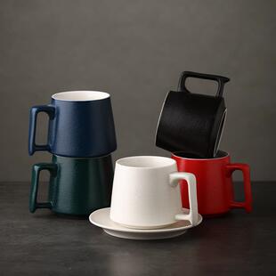 咖啡杯女士个人专用粗陶高级感子中式简约带盖泡茶杯喝水杯马克杯