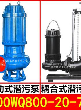 300WQ800-20-75KW潜水泵污水泵JYQW搅匀潜污泵提灌站排涝泵12寸