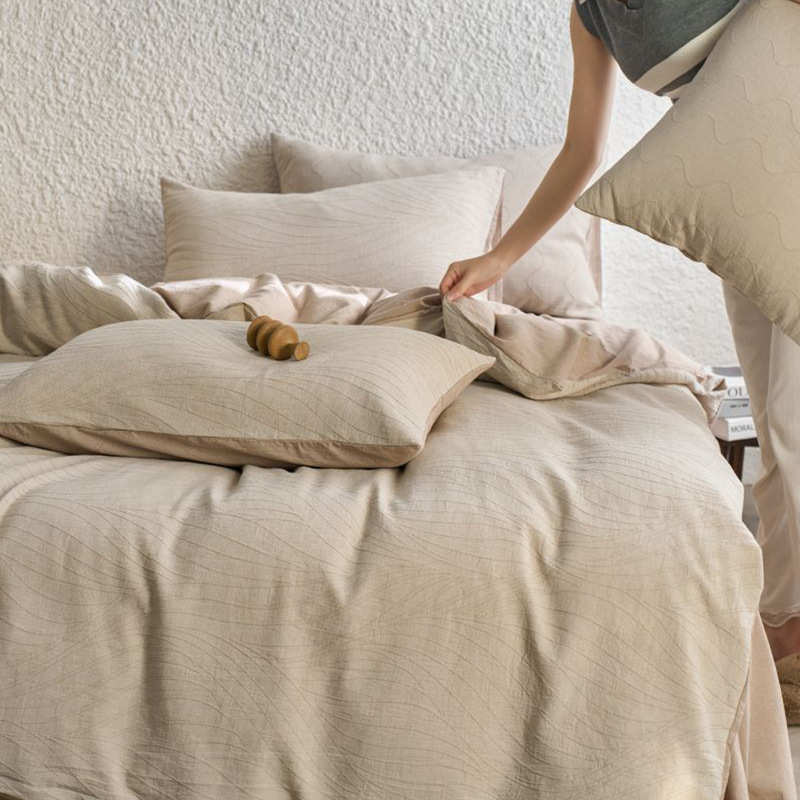 乱床单1双层乱色织件套纹波四纱 5m 款-系列.新款提花浪波浪2024