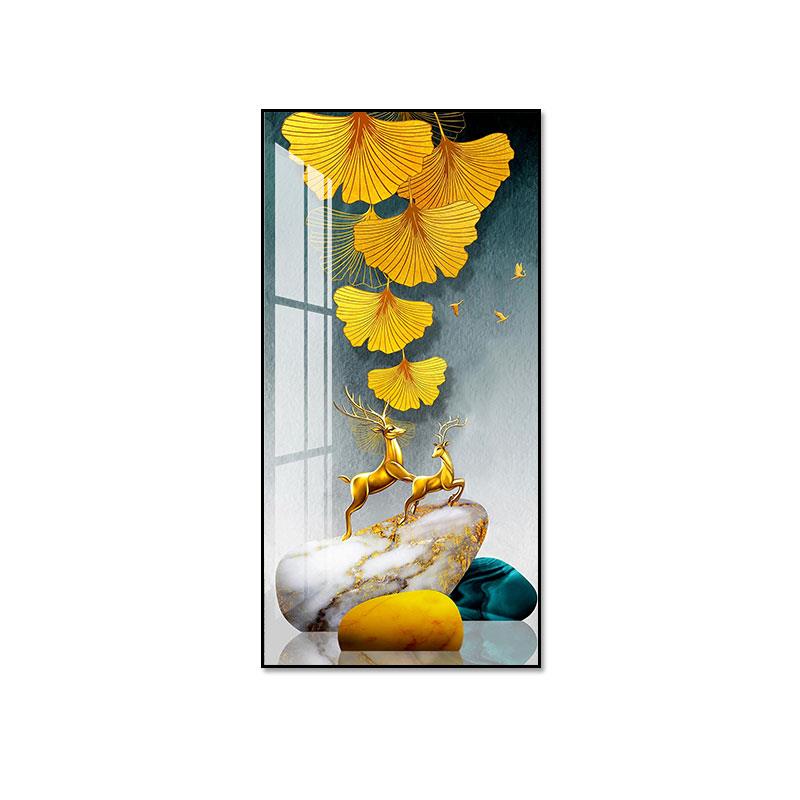 门画装进饰画银杏叶轻玄奢现代简约2022新关款走00036廊过道挂画图片