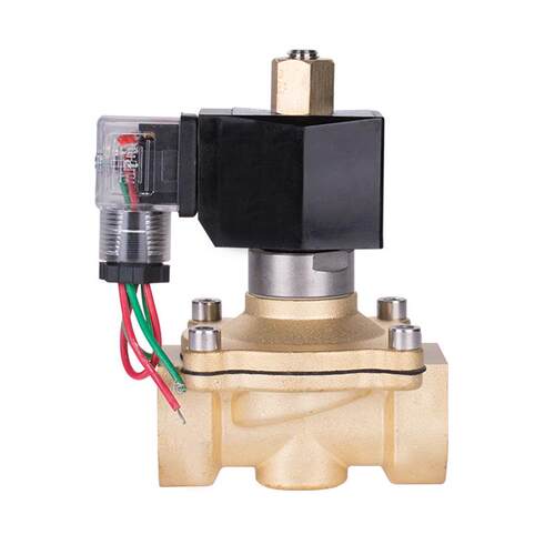 220V24户外防水防潮管道控制开关阀电子阀水阀气阀黄铜常开电磁阀