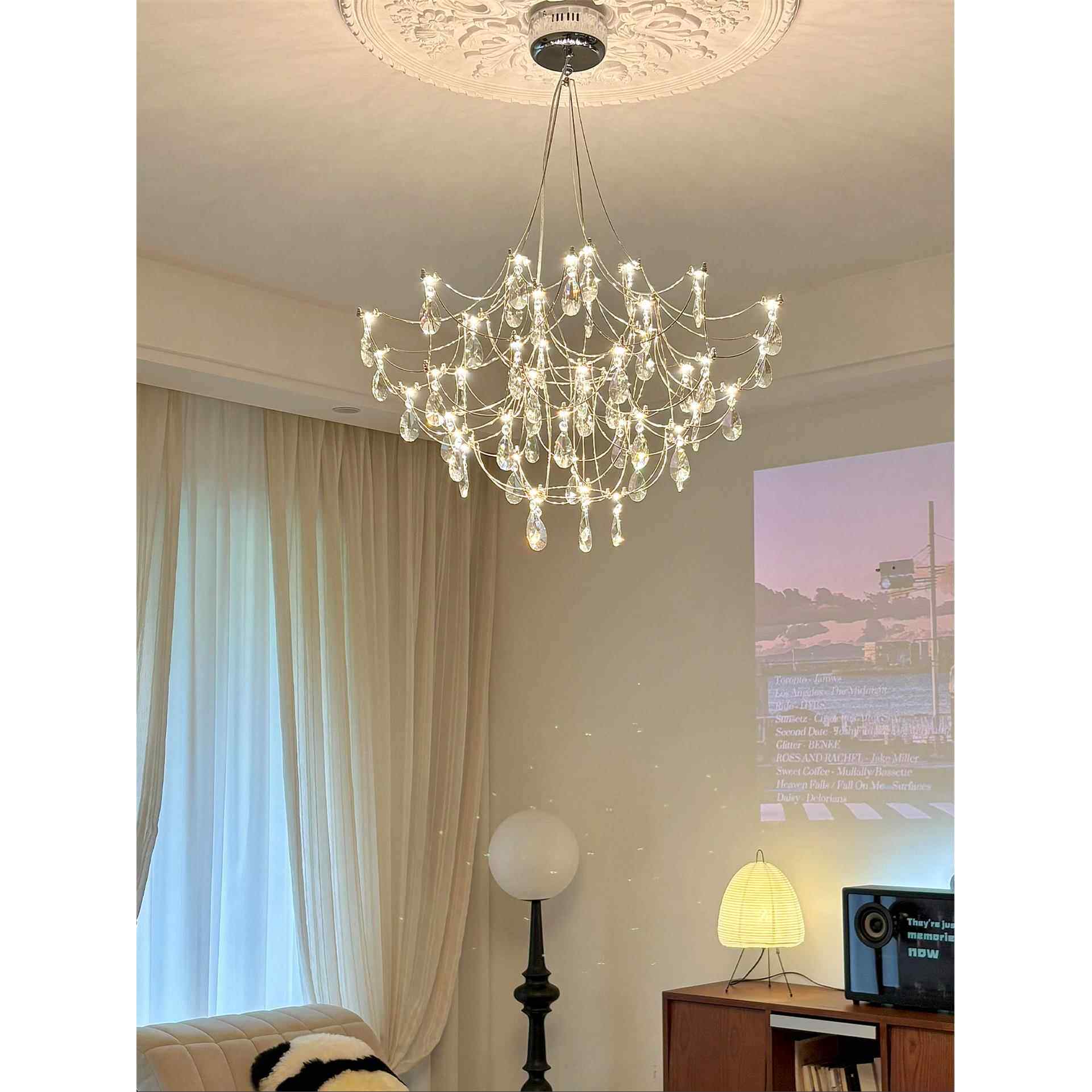 新覆式楼梯间别墅客厅简单现代光豪华水晶灯公寓高楼梯灯吊灯