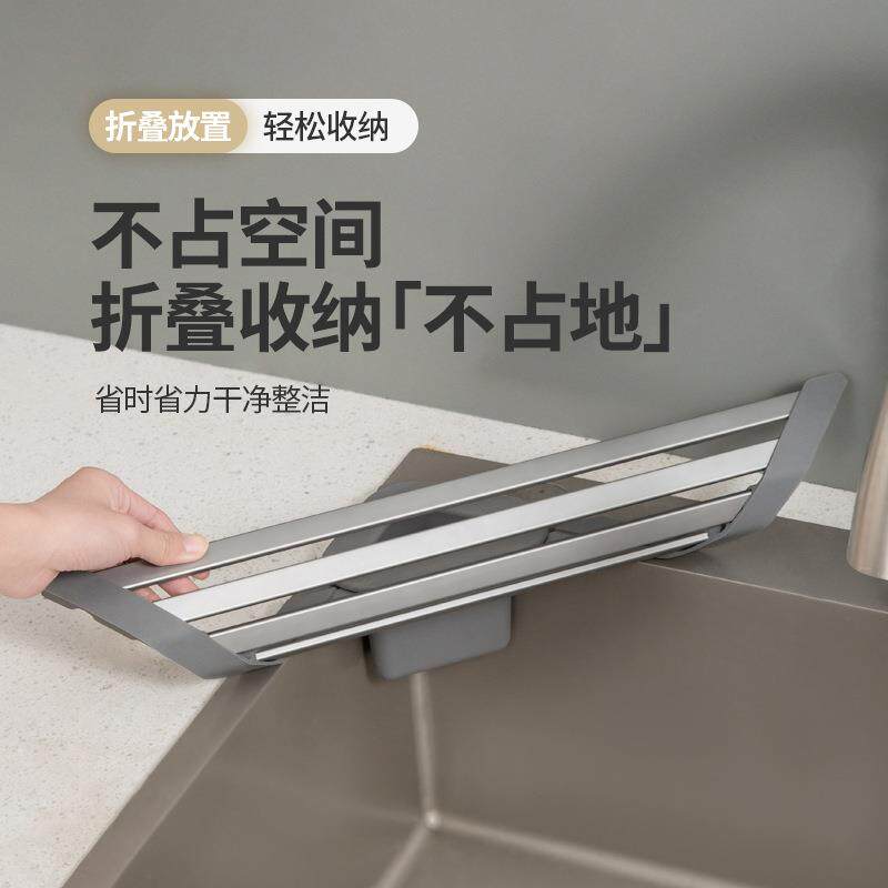 新款直销厨房水槽沥水架水池铝合金三角架碗碟收纳置物架碗盘架沥