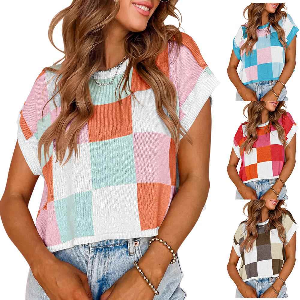 women neck vintage tops crop casual aesthetic color