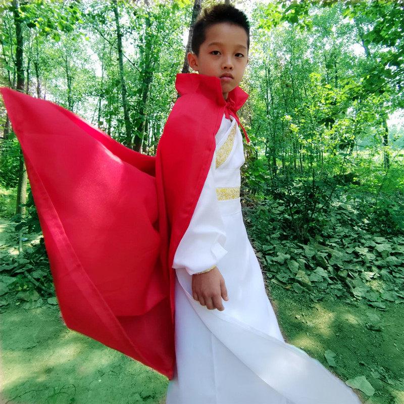 男童古装汉服古代帅气公子美男将军战袍水浒传花荣燕青演出服套装