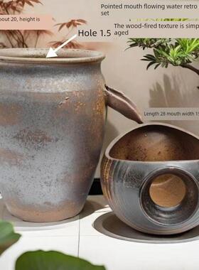 覆古法养鱼过滤器流水瀑布景观庭院流水水箱装饰品室内养鱼水箱流
