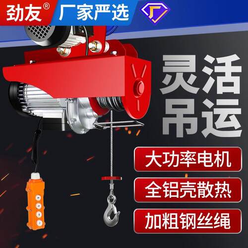 电动葫芦220V带跑车0.5吨1龙门架吊机家用小型提升机升降起重机