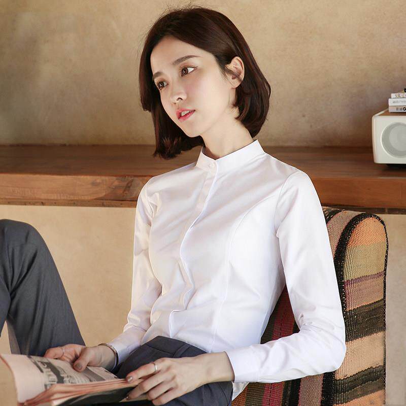 欧洲站白色衬衫女士职业装2025年春秋冬季长袖工作服正装气质上衣