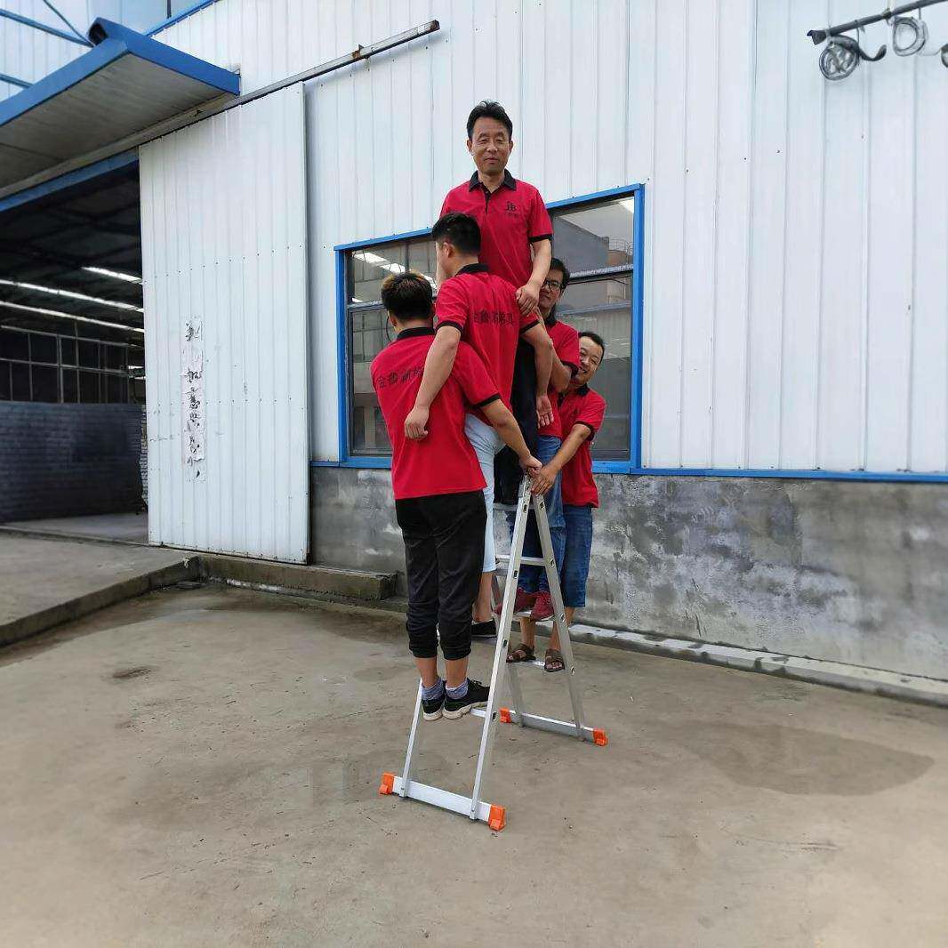 加厚多功能铝合金折叠梯直梯人字关节合梯家用铝梯子双侧